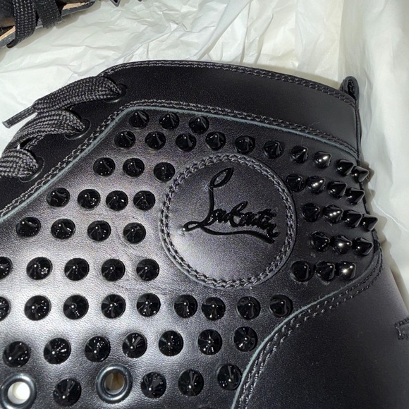 Christian Louboutin Black Studded Men's Sneakers - Picture 3 of 6